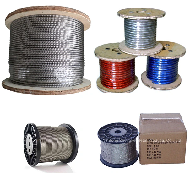 7 X 7 PVC Coated Wire Rope Diameter 26mm Galvanvized and Ungalvanized